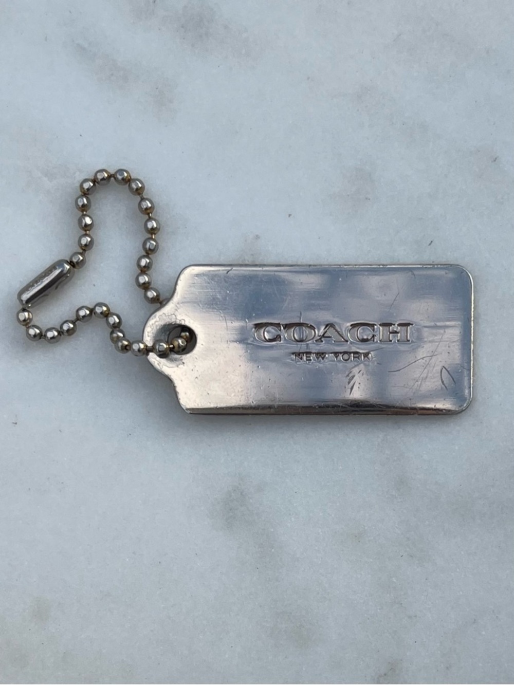 COACH Metal Hang Tag, Silver